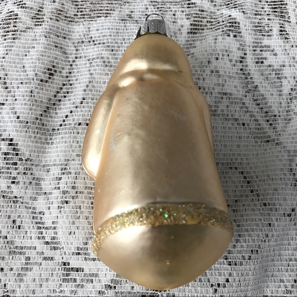 Blown Glass Gold Santa Claus Tree Ornament 4.5” - Picture 5 of 6